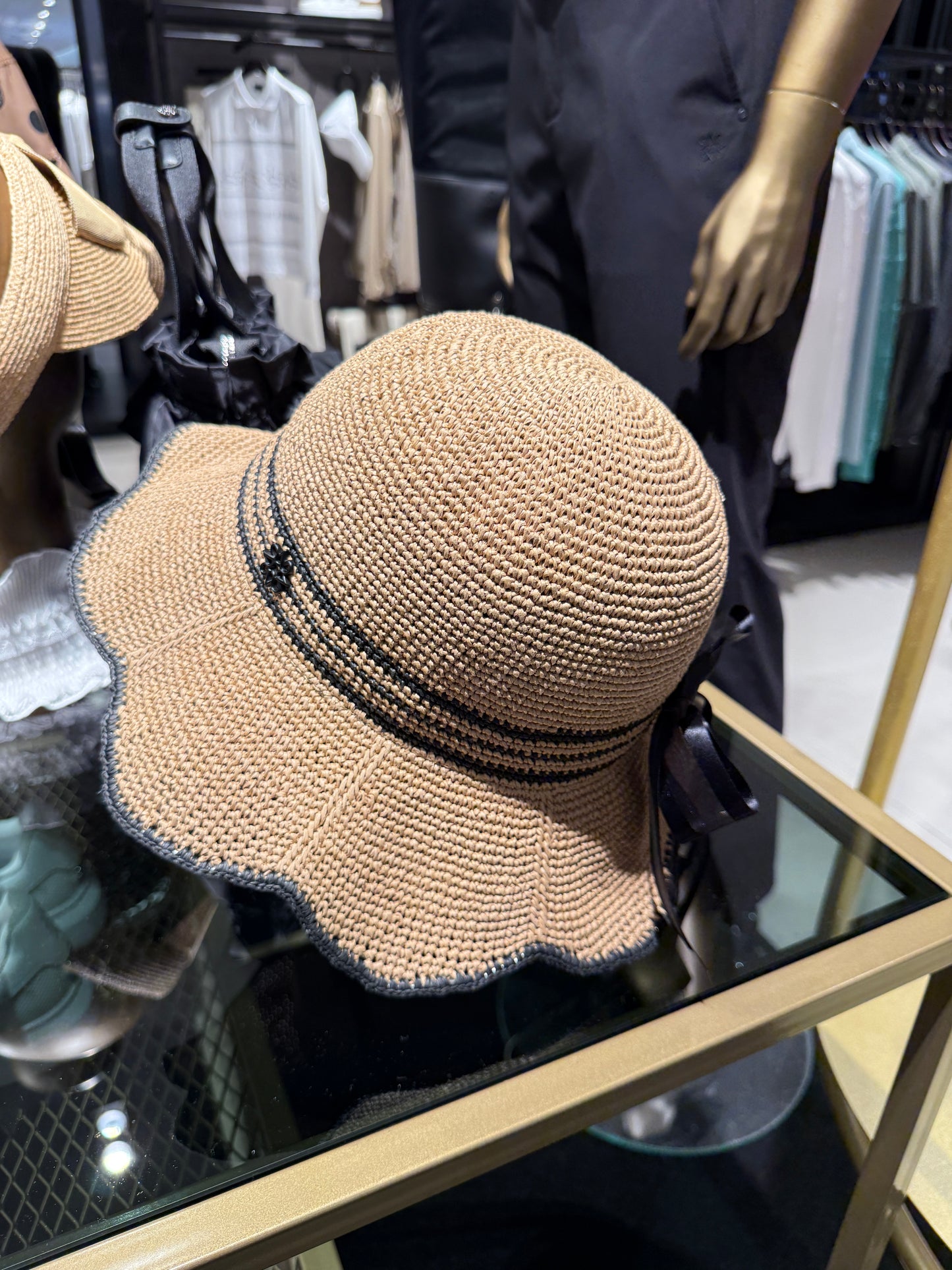 ST. ANDREWS | Women's Star Symbol Raffia Sun Hat - Beige