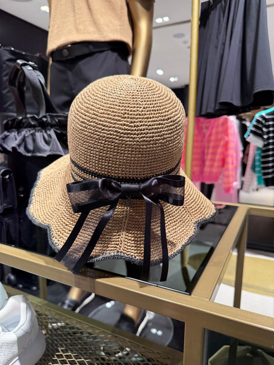 ST. ANDREWS | Women's Star Symbol Raffia Sun Hat - Beige