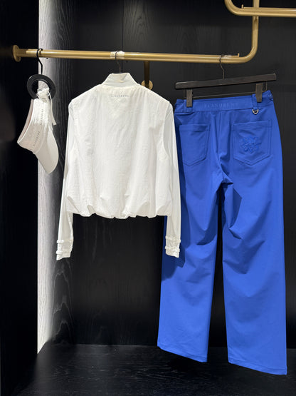 ST. ANDREWS | Women's Logo Embroidered Back-Banded Wide Pants