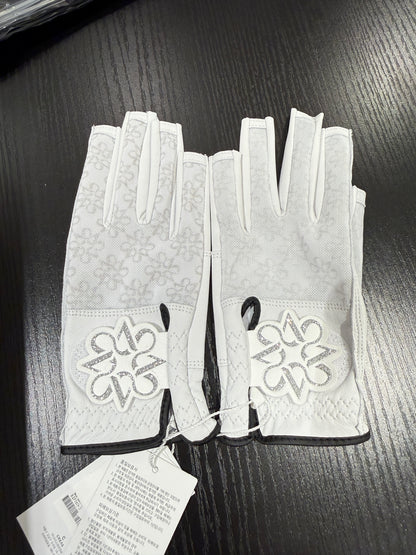 ST. ANDREWS | Chic Mesh & Leather Mix Sun Protection Gloves - Nail-Cut Style