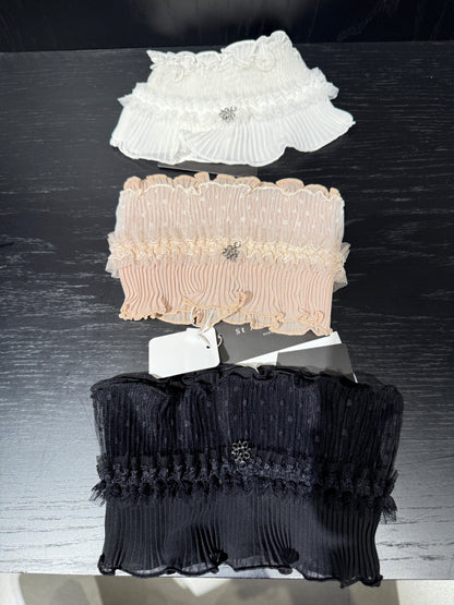 ST. ANDREWS | Women's Star Symbol Shirred Lace Banding Neck Scarf