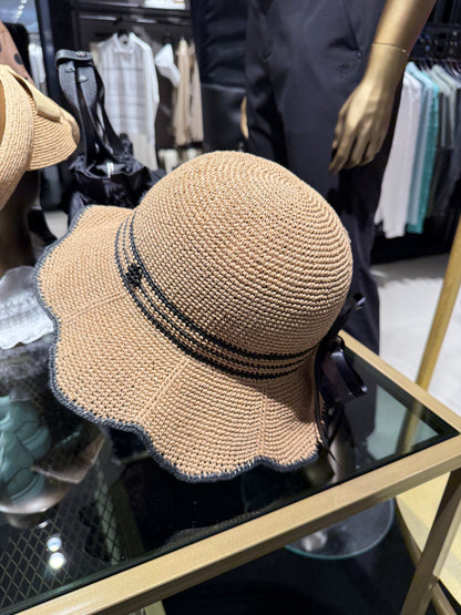 ST. ANDREWS | Women's Star Symbol Raffia Sun Hat - Beige