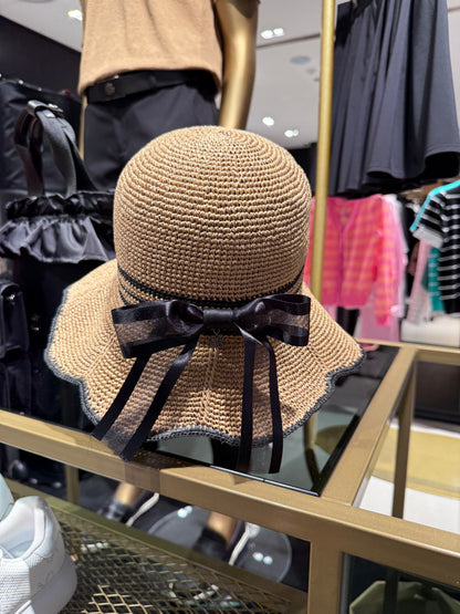 ST. ANDREWS | Women's Star Symbol Raffia Sun Hat - Beige