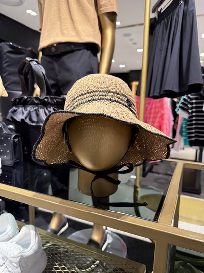 ST. ANDREWS | Women's Star Symbol Raffia Sun Hat - Beige