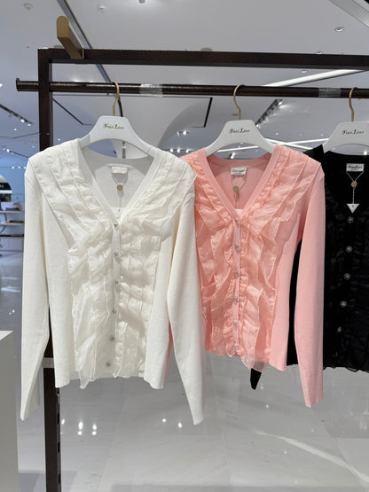 FairLiar | Organza V-Neck Cardigan — 3 colors