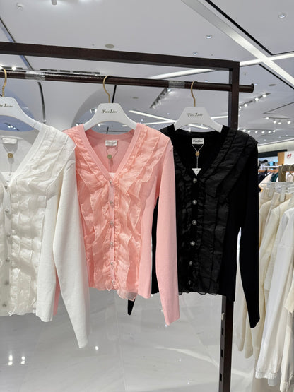 FairLiar | Organza V-Neck Cardigan — 3 colors